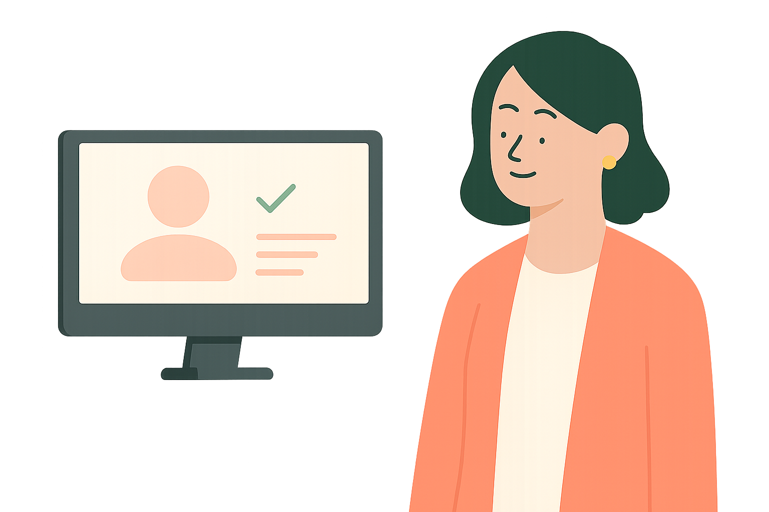 Person with AI interviewer interface